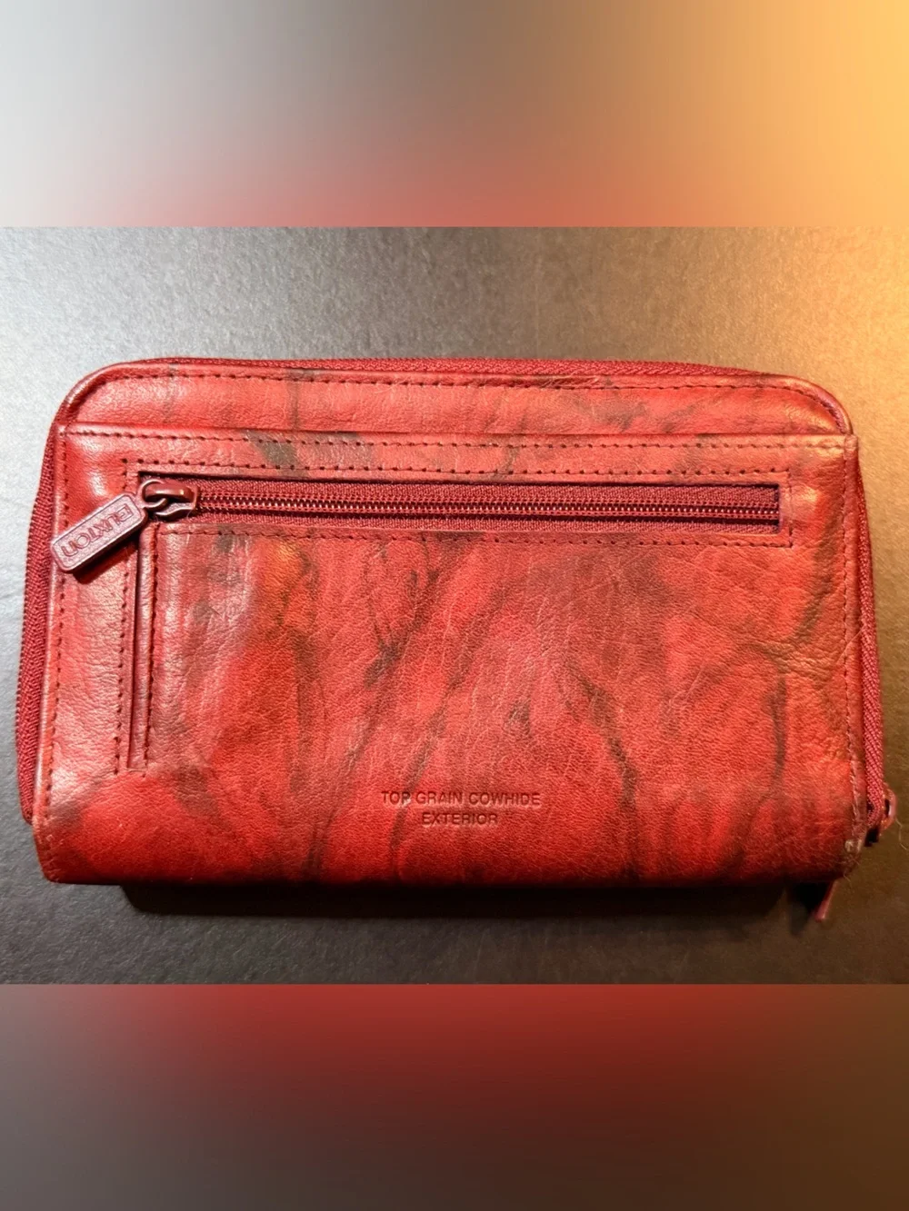 Buxton Heiress Double Zip Organizer Wallet Mahogany New w/o Tags
